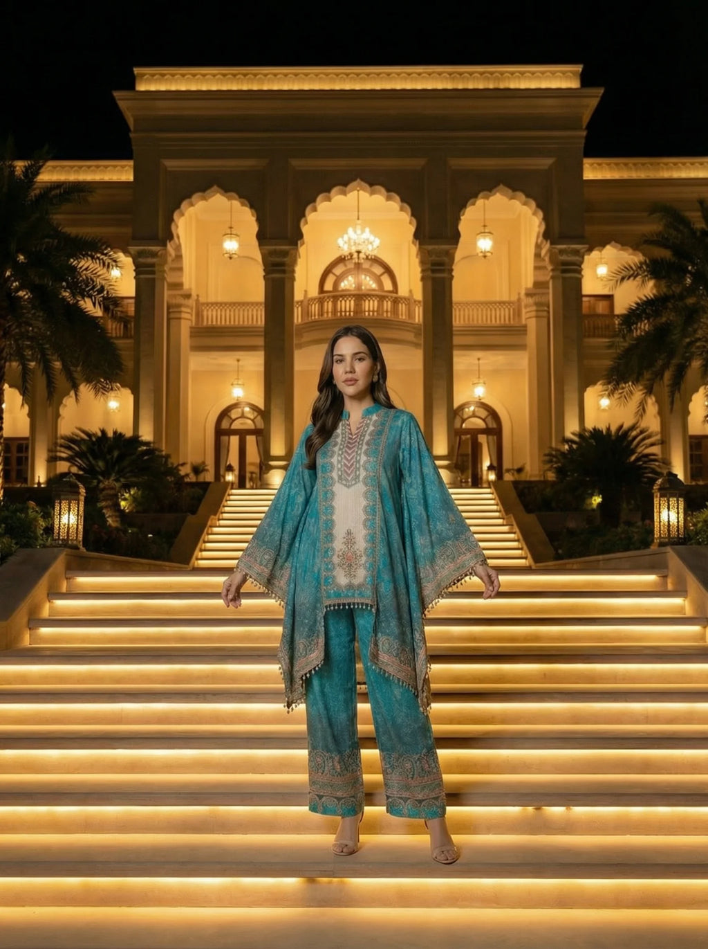 TEAL BLUE KAFTAN