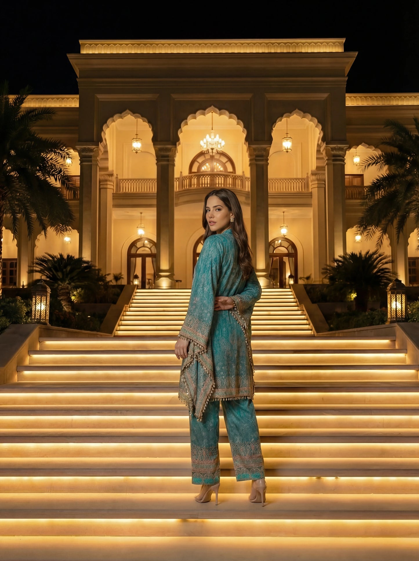 Teal Blue Kaftan