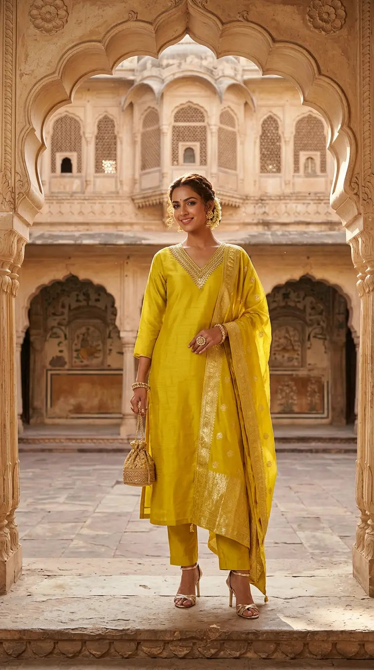 Golden Glow Kurti