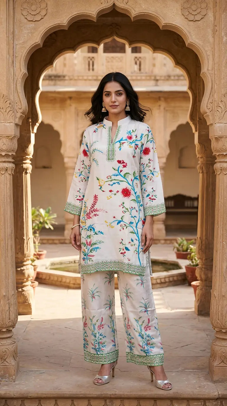 IVORY FLORAL CO ORD