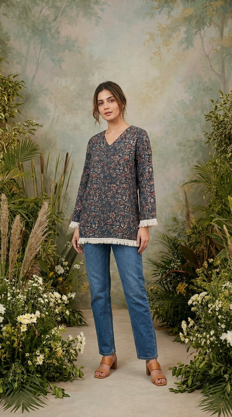 Blue Short Kurti
