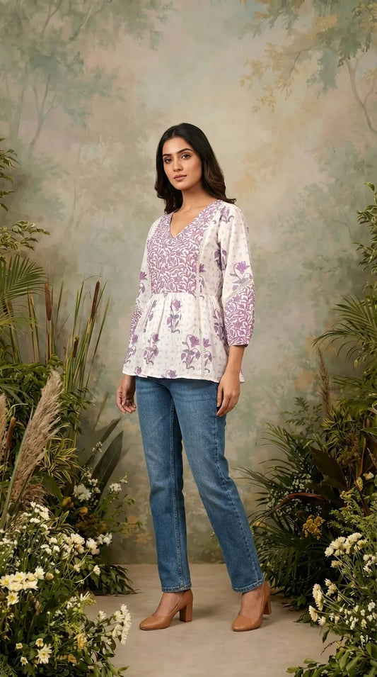 Lilac Peplum Kurti