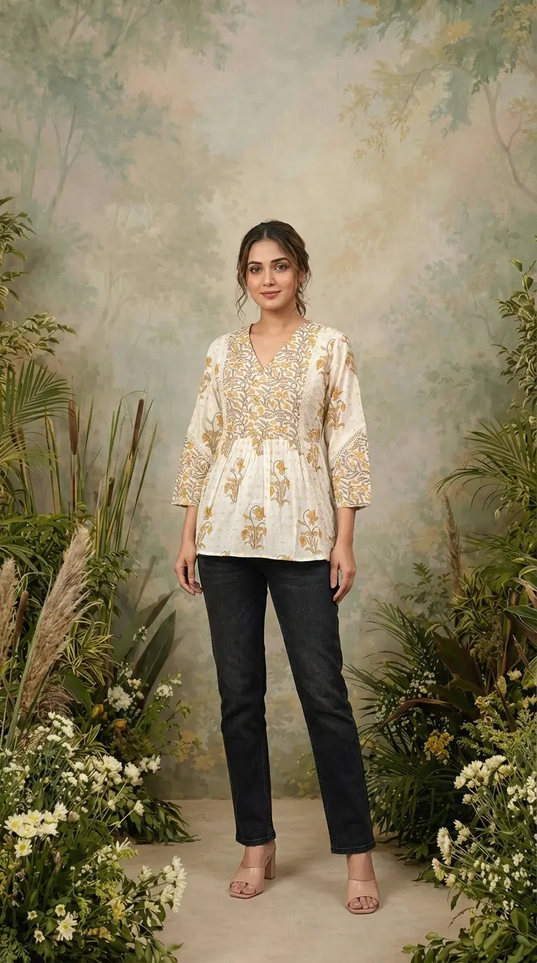 Yellow Peplum Kurti