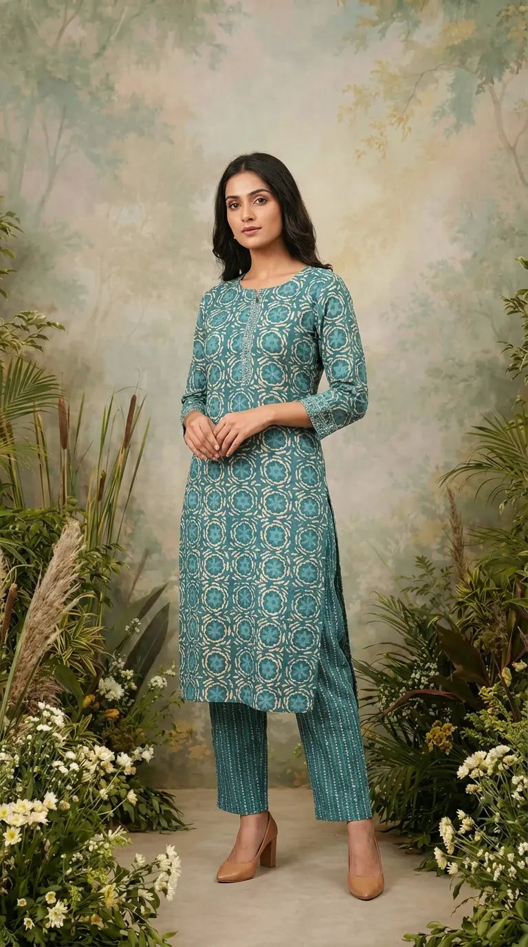 Blue Kurti Set
