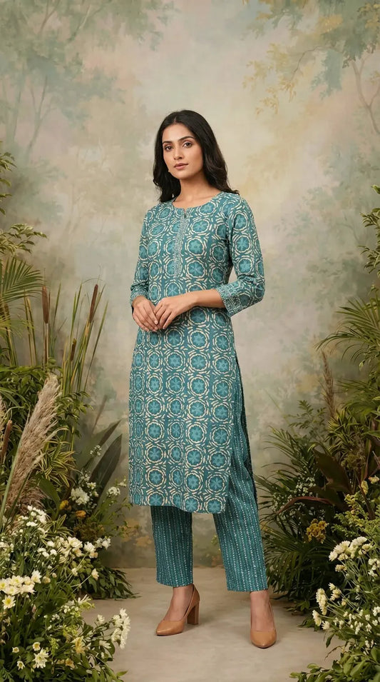Blue Kurti Set