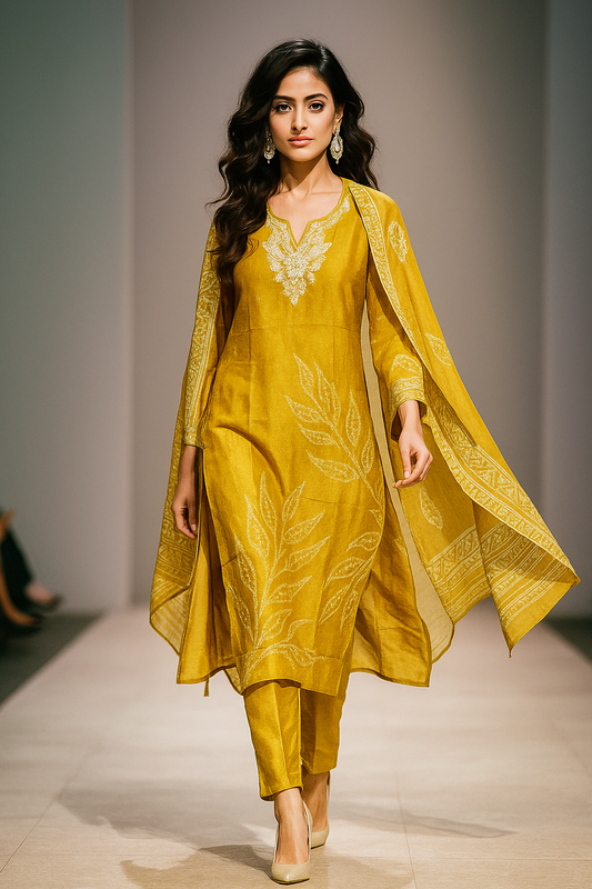 YELLOW BANDHNI KURTI