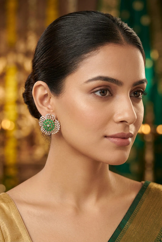 Jade Petal Ear rings|ZR251